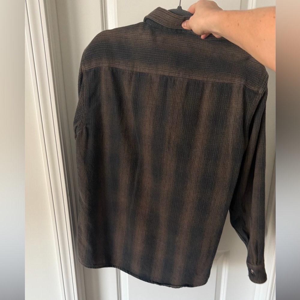 Fieldmaster Brown Striped Button Up Shacket - image 3